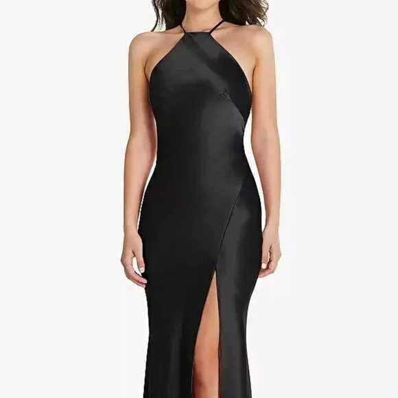 After Six | Dresses | After Six 6853halter Convertible Strap Bias Slip  Dressblacksize Snwt | Poshmark